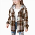 thumbnail image 1 of Girls Red Shirt Girls Plaid Shirt Girls Flannel Long Sleeve Shirts Button Down Plaid Shacket Jackets Casual Blouses Tops, 1 of 5
