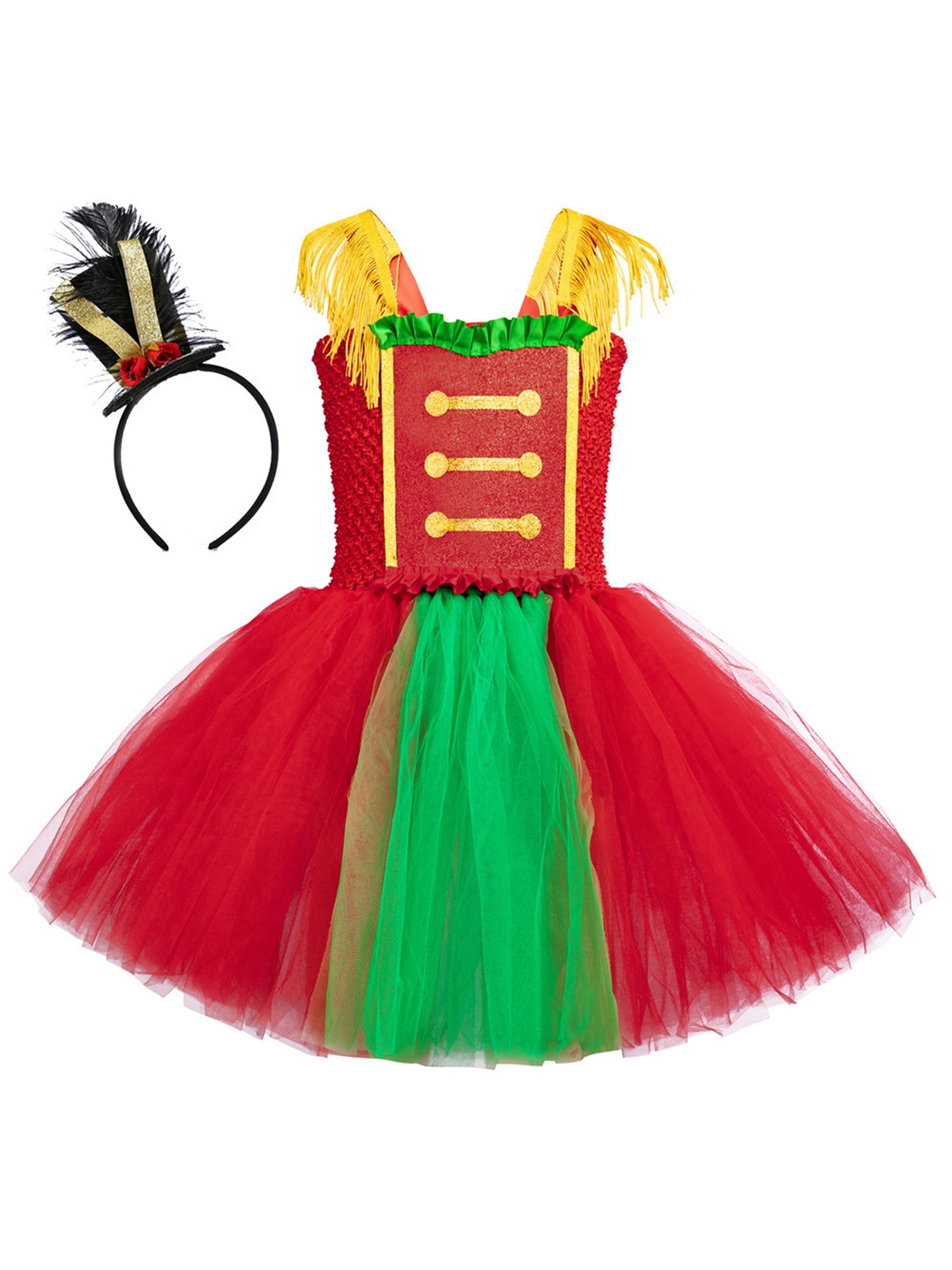 Girls Reindeer Cosplay Costume Set Kids Nutcracker Dress with Headband