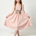 thumbnail image 1 of Girls Renaissance Corset Dress Puff Sleeve Peasant Medieval Dresses Ruffle Cute Elegant Party Outfits Pink, Size 9 Y, 1 of 7