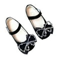 thumbnail image 1 of Girls Rhinestone Hook and Loop Flats, Soft Sole Princess Shoes for Little Kids, Non Slip Casual Leather Shoes for 3M-14, 1 of 4