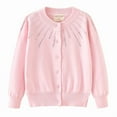 thumbnail image 1 of Girls' Rhinestone Knit Cardigan Round Neck Cotton Sweater Jacket, 1 of 17