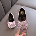 thumbnail image 1 of Girls Rhinestone Pearl Bow Mary Jane Flats, Sparkly Princess Dress Shoes Ballets Flats Pink 9.5, 1 of 7