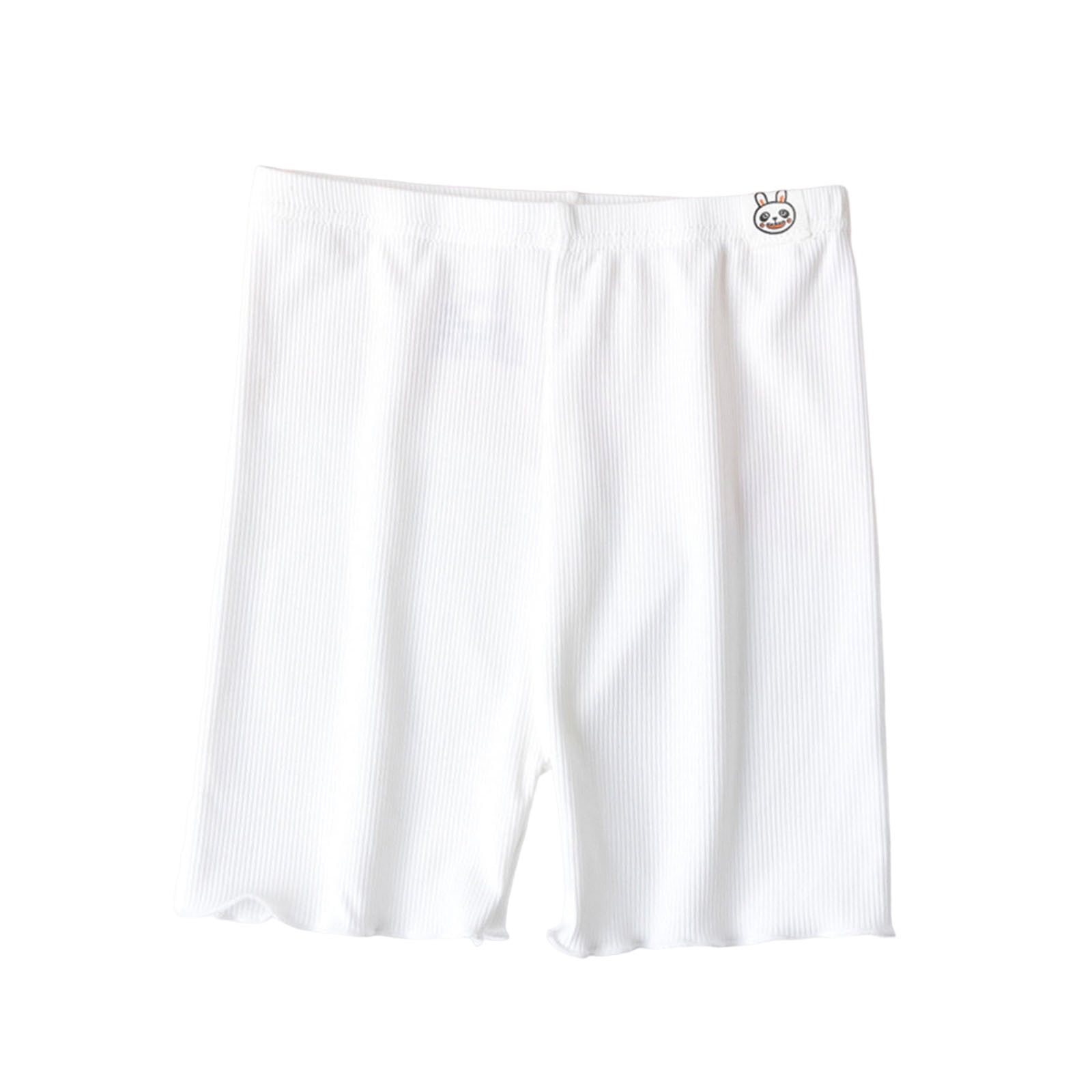 play shorts for under dresses Placlothes Girls Ribbed Bike Shorts White | Safety & Play Shorts for Under Dresses | Soft Stretch Kids to Big Kids 2t-13