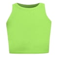 thumbnail image 1 of Girls Ribbed Crop Tank Tops Kids Solid Sleeveless Tees Spring Summer Casual Tops, 1 of 3