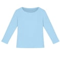 thumbnail image 1 of Girls Ribbed Long Sleeve Tops, Crew Neck Stretchy Slim Fit Layering Basic Tees for Daily Wear, 1 of 3
