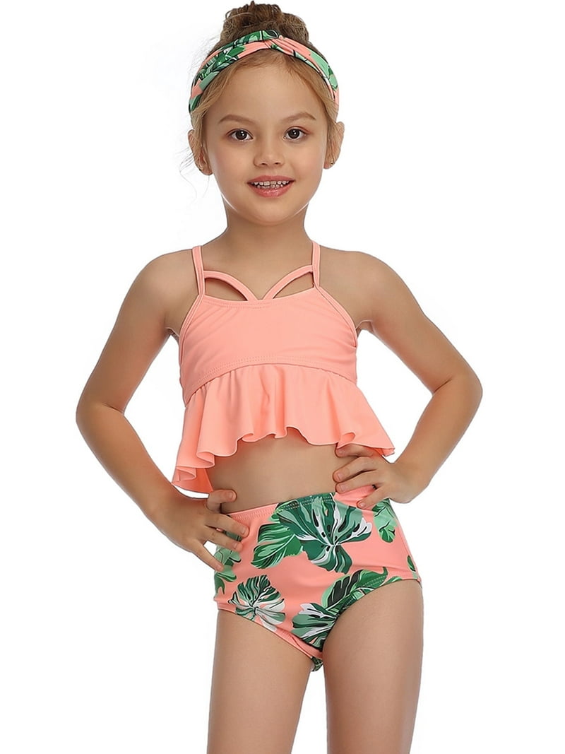 GEYEHUG Girls Swimsuit Bikini Two Piece Set Bathing Suit Tankini