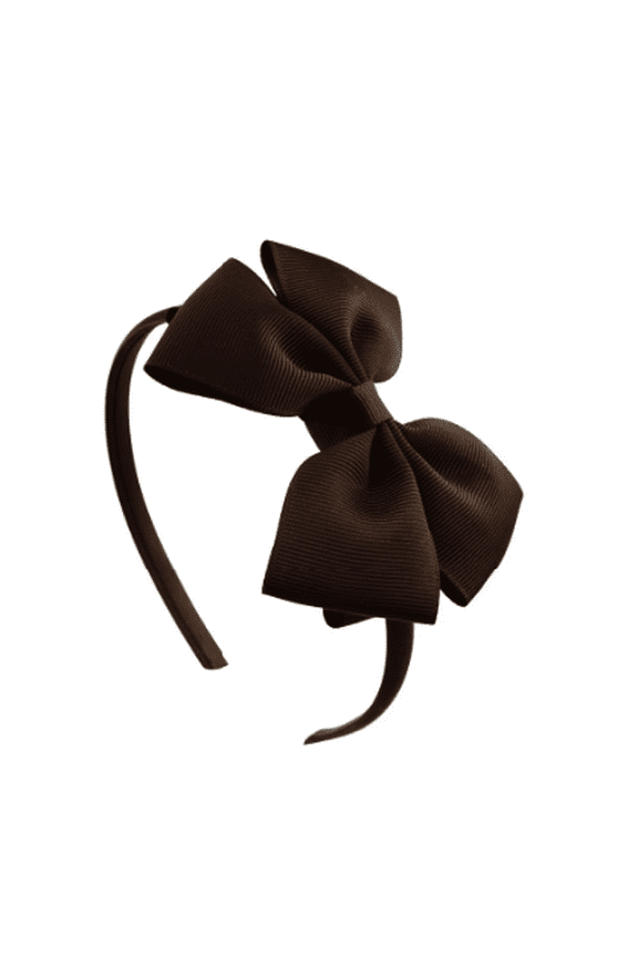 Girls Ribbon Bow Fashion Headband, Brown