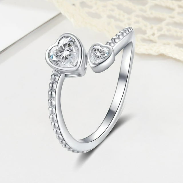 Girls Ring 925 Sterling Silver Birthstone Rings For Women, Adjustable ...