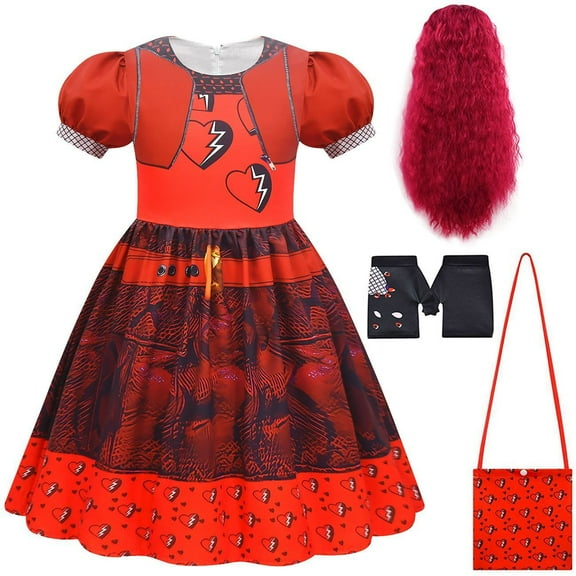 Girls Rise Red Costume with Accessories Movie Outfits Halloween Birthday Party 4-10Y
