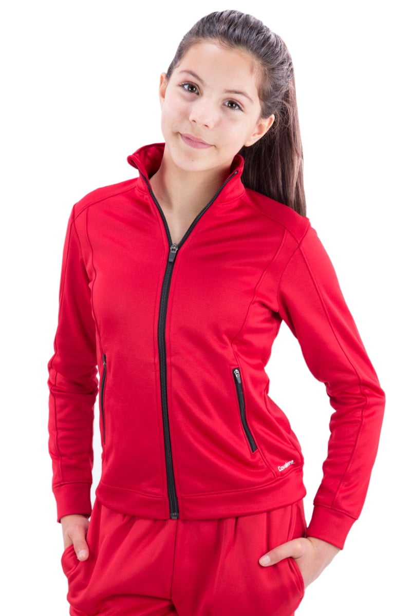 Covalent Activewear Girls Full Zip River Jacket with Moisture Wicking  Fabric and 2 Side Pockets 