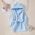 thumbnail image 1 of Girls Robe Blue Robe Long Sleeve Robe with Hood 2T Girls Pajamas, 1 of 7