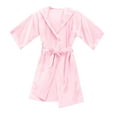 thumbnail image 1 of Girls Robe Kids Boys Girls Silk Satin Hooded Bathrobe Kimono Robes Nightgown Sleepwear Clothes for Girl 6-7, 1 of 6