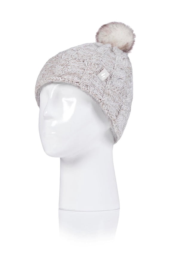 Girls Roll Up Pom Pom Hats