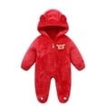 thumbnail image 1 of Girls Romper Baby Winter Jumpsuit, Christmas Snowsuit, Romper Warm Coat Baby Bodysuit Red 6 Months-9 Months, 1 of 7