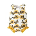 thumbnail image 1 of Baby Girl Rompers Boys Girls Cartoon Butter Fly Printed Sleeveless Pullover Romper Sweatshirt Bodysuits Baby Bubble Romper Yellow 3 Months-6 Months, 1 of 7