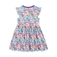 thumbnail image 1 of Girls Rompers Elegant Floral Print Sleeveless Square Neck Girls Ruffled Pocket Jumpsuit Dress Summer Outdoor Play Outfit, 1 of 6