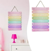 Girls Room Wall Decor, Set of 9 Pieces Wall Decor for Girls Bedroom Teen Girl, Inspirational Wall Art Hanging Plaque for Kids Baby Girl Nursery Wall Decortaions