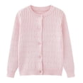 thumbnail image 1 of Girls Round Neck Cardigan Button Front Knitted School Sweater For2 10 Years Toddler Girl Boots Girls Zip up Sweater Cat Hoodie Toga Cardigan Clothes for 18 Month Old Girl Jacket Girls 7 Striped, 1 of 7