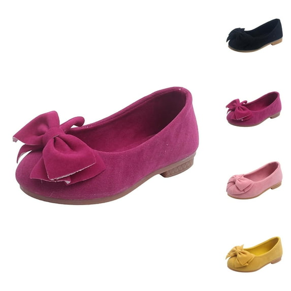 Girls' Round Toe Cute Bow Trim Ballet Flats Mary Jane Dress shoes Comfort Slip-On Loafers Comfortable Work Flats