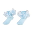 thumbnail image 1 of Girls Ruffle Ankle Socks Mesh Frilly Cute Short Socks Causal Plain Socks for Daily Wear, 1 of 4