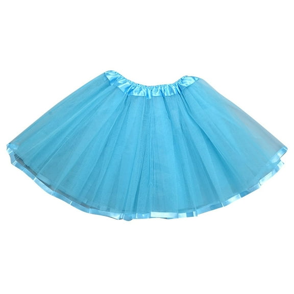Girls Ruffle Ballets Dance Tutus Skirt Layered Tutus Skirt for Toddler Girls, Princess Tulles Skirts for Toddler Kids, Birthday Party Puffy Mesh Dress Long Skater Skirts for Girls Sky Blue 1Y