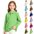 thumbnail image 1 of Girls' Ruffle Collar Polo Shirt with Long Sleeves, 1 of 8