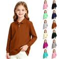thumbnail image 1 of Girls' Ruffle Collar Polo Shirt with Long Sleeves, 1 of 8