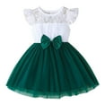 thumbnail image 1 of Girls Ruffle Dress Big Save Toddler Girl Formal Dresses Summer Lace Ruffle Sleeveless Pleated A-Line Wedding Guest Party Dresses Baby Girl Fashion Casual Sundress New Green 2T, 1 of 7