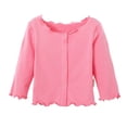 thumbnail image 1 of Girls Ruffle Hem Blouse With Collar And Floral Lace Trim Cute Casual For Toddler And, 1 of 4