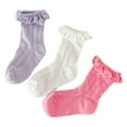 thumbnail image 1 of Girls Ruffle Lace Eyelet Frilly Ankle Dress Socks for Infant/Toddler/Girl - XL, 1 of 5
