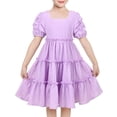 thumbnail image 1 of Girls Ruffle Layer Square Loose Puff Short Sleeve Summer Princess 4 Years, 1 of 6