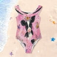 thumbnail image 1 of Girls Ruffle One Piece Swimsuit, Stretchy Fabric for Beach & Pool Activities Cute Baby Cows with Flowers, 1 of 8