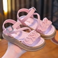 thumbnail image 1 of Girls Ruffle Open Toe Sandals Adjustable Buckle Summer Shoes For Toddler Pink Size 2.5-3 Years, 1 of 6