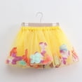 thumbnail image 1 of Girls Ruffle Skirt Girls Layered Mesh Skirts Floral Tutus Dance Skirt Cute Ruffle Tiered Dress for Birthday Party Yellow 3Y, 1 of 4