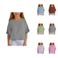 thumbnail image 1 of Girls Ruffle Sleeve T-Shirts Summer Short-Sleeve Casual Cute Crewneck Tops 5-14 Years, 1 of 5
