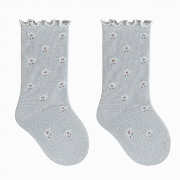 Girls Ruffle Socks Frilly Turn-Cuff Crew Socks Floral Sock Soft Breathable Casual Dress Socks 0-12 Months 1T 2T 3T 4T 5T Kids