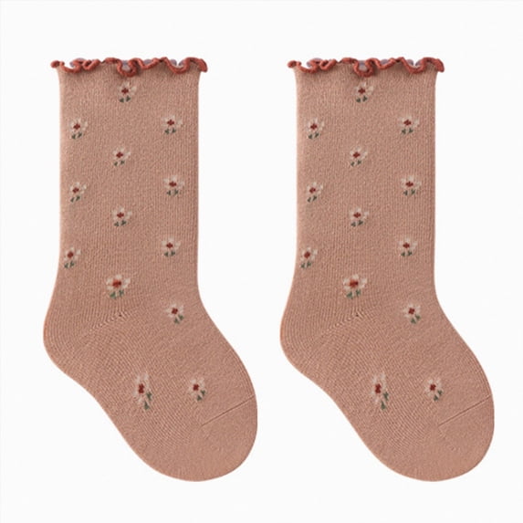 Girls Ruffle Socks Frilly Turn-Cuff Crew Socks Floral Sock Soft Breathable Casual Dress Socks 0-12 Months 1T 2T 3T 4T 5T Kids