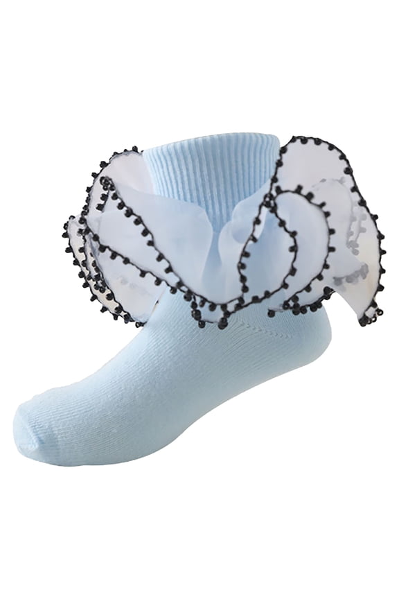 Girls Ruffle Socks Girls Lace Sock Dress Socks Cute Lace Socks Cotton Double Lace Socks Princess Style Ankle Socks for Toddlers Kids Boys Girls 10 Years