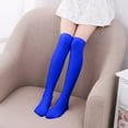 thumbnail image 1 of Girls Ruffle Socks Girls Socks Solid Color High Tube Socks Middle Tube Socks over Knee Long Socks Adult Socks Blue 2Y, 1 of 6