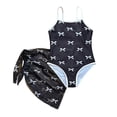 thumbnail image 1 of Girls Ruffle Swimsuit With Bow Mesh Skirt Or Two Piece Bathing Swimming Beach Play Clothes, 1 of 3