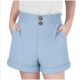 thumbnail image 1 of Girls' Ruffled Elastic Waist Shorts Summer Casual Wide Leg Shorts with Pockets Size 5-15 Years, 1 of 5
