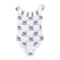thumbnail image 1 of Girls Ruffled One Piece Swimsuit Summer Beach Vacation Swimwear Tank Swimsuit Cartoon Turtle Pattern, 1 of 8