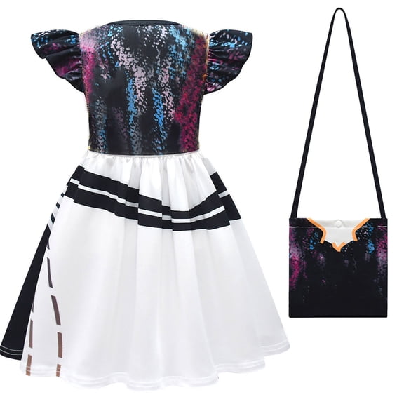 Girls Singer Costume Dress with Bag Halloween Cosplay Outfits