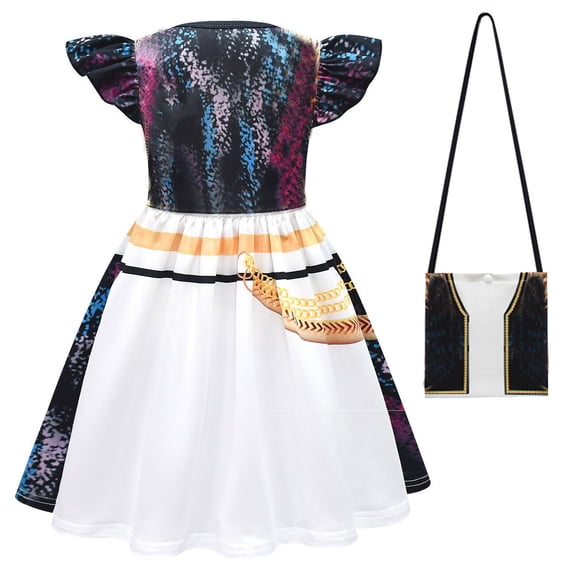Girls Singer Costume Dress with Bag Halloween Cosplay Outfits