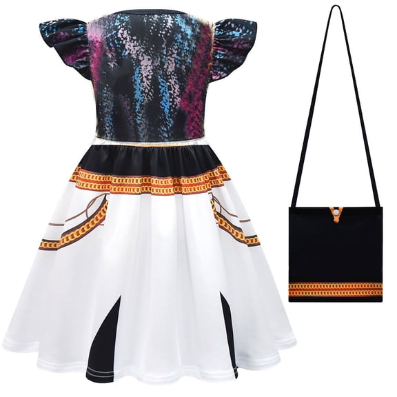 Girls Singer Costume Dress with Bag Halloween Cosplay Outfits