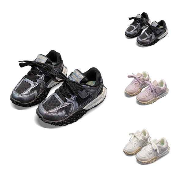 Girls Running Shoes Girls Sneakers Children's Sneakers 2025 Spring And Autumn New Girls' Mesh Casual Shoes Boys' Dad Shoes Breathable And Lightweight Little White Shoes