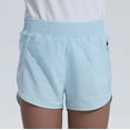 thumbnail image 1 of Girls Running Shorts With Liner High Waist Loose Fit Yoga Workout Athletic Shorts For Kids, 1 of 7