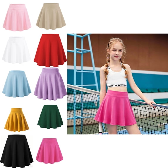 Girls Running Tennis Skirts Flowy High Waist Kids Girl Golf Outfit 3-4 Years