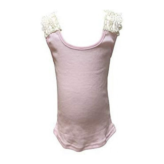 Girls Rustic Chic Fashion Lace Racerback Glam Tank Top (6X, Pink/Ivory)