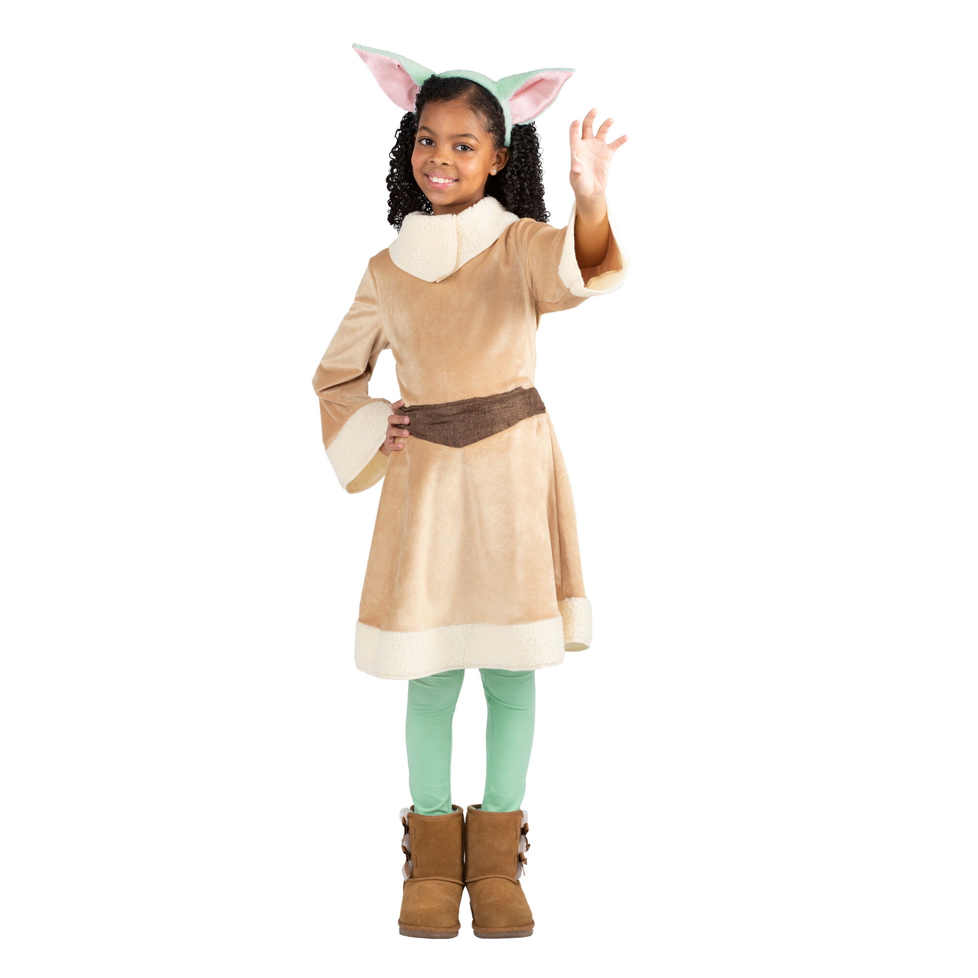 Vestido Baby Yoda Star Wars - Tule Com Glitter - Tamanhos 4-16 Anos - Licenciado